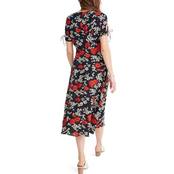 Madewell Daisy Floral Dress 10 Midi Wrap Look NEW - Picture 2 of 9